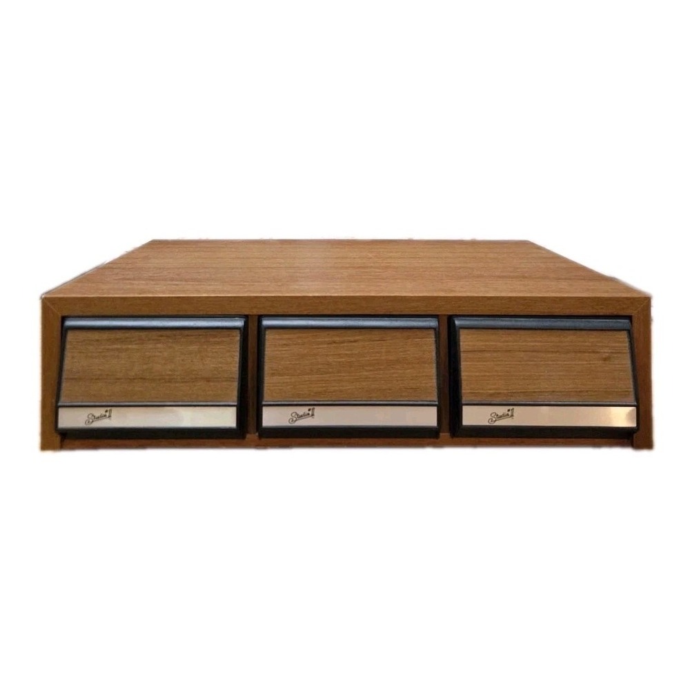 VTG Studio 1 Wood Grain 3 Drawer 42 Audio Cassette Tape Storage Box Case Holder